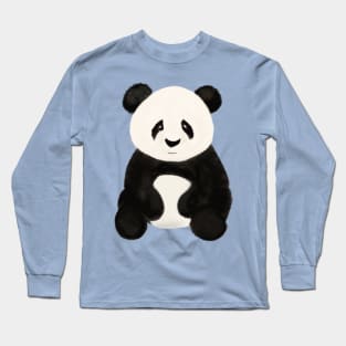 Panda Bear with a Blue Background Long Sleeve T-Shirt